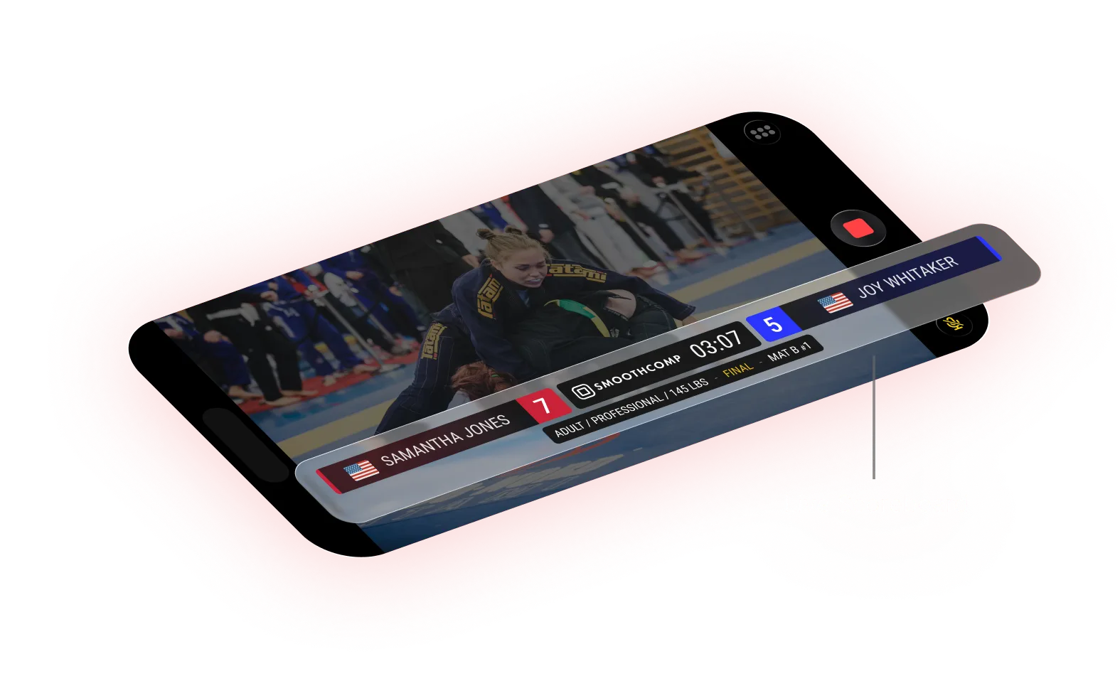 Smoothrecorder recording a match with a live scoreboard overlay