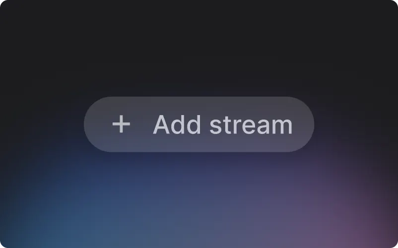 The Add stream button in Smoothcomp